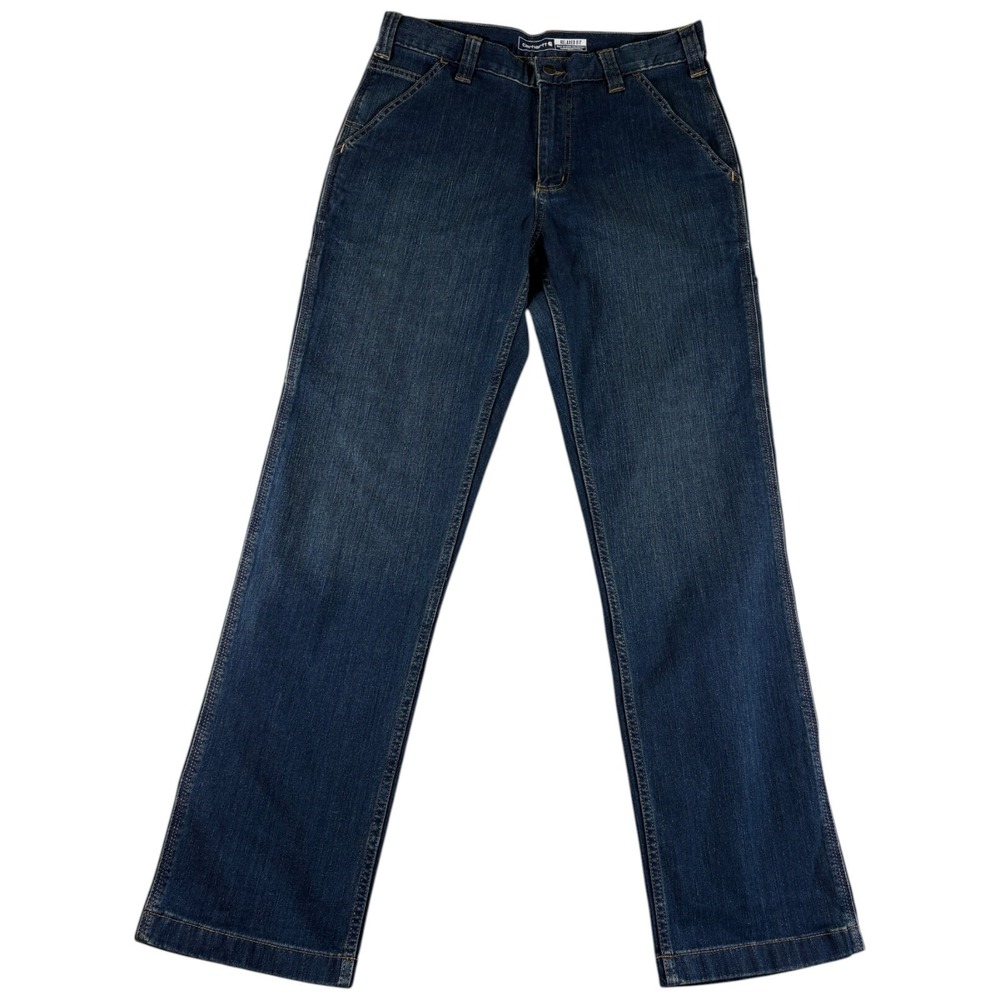 Carhartt Rugged Flex Relaxed Fit Work Jeans Mens 31x32 Blue Denim Straight Leg